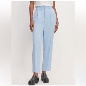 Everlane The Japanese GoWeave Way High Tapered Pleated Pant Light Blue 2
